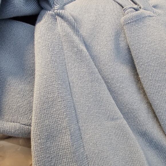 Lulus SIZE L Blue Fitted Blouse Long Sleeve Crop Top Square Neck CL21217L FLAW - Picture 12 of 15